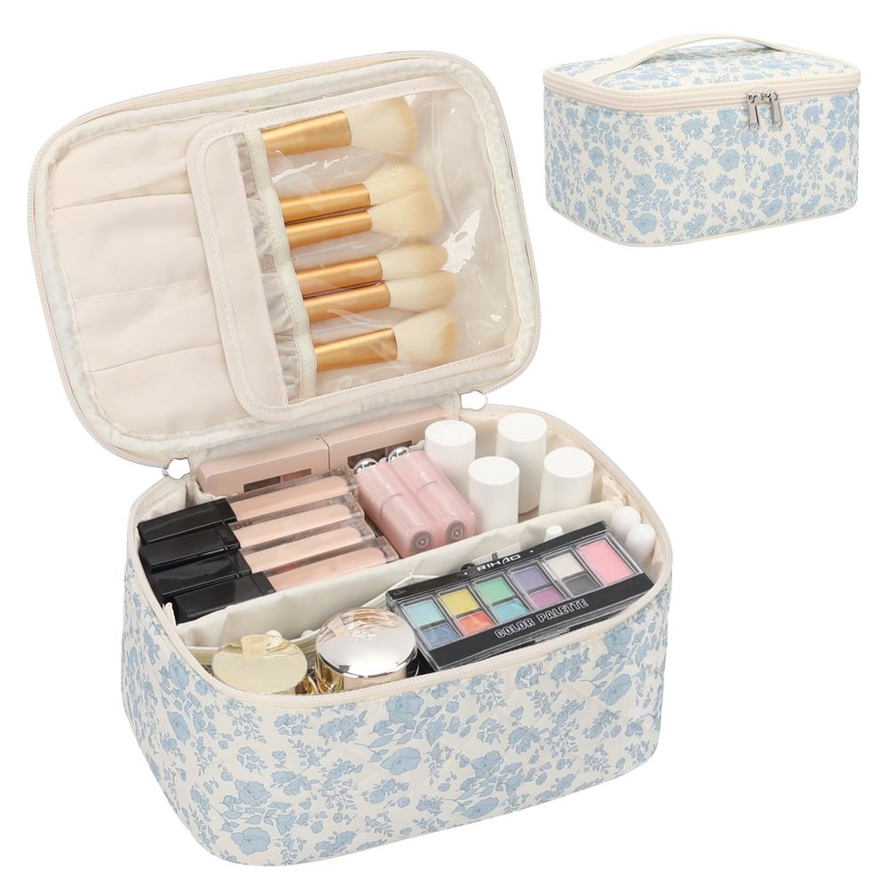 Makeup Bag Portable Cosmetic Bag For Women, Large Capacity Travel Makeup Case🦋